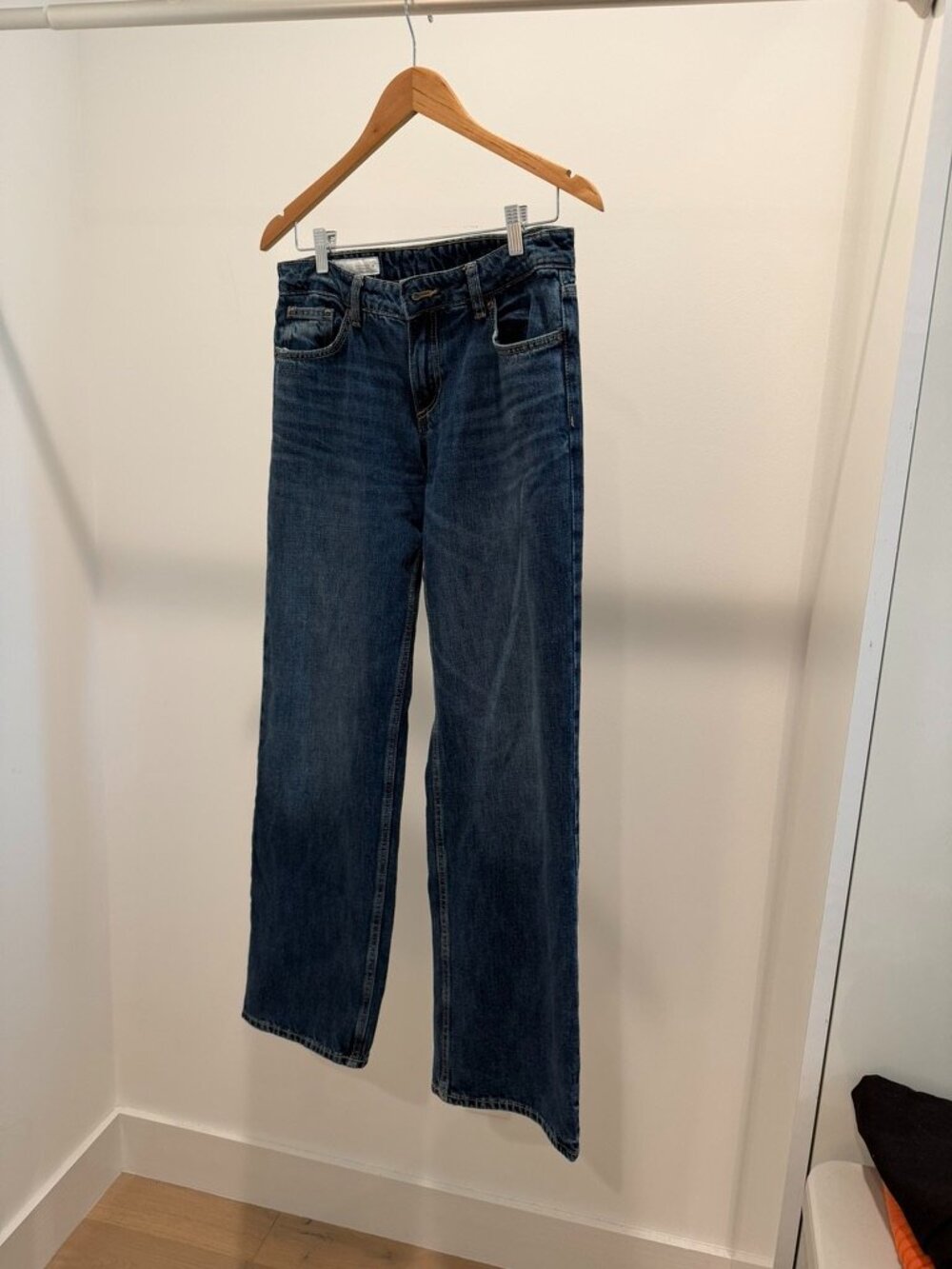 Zara TRF LOW-RISE WIDE LEG JEANS Navy blue - 28 (US 6) - Picture 2 of 4